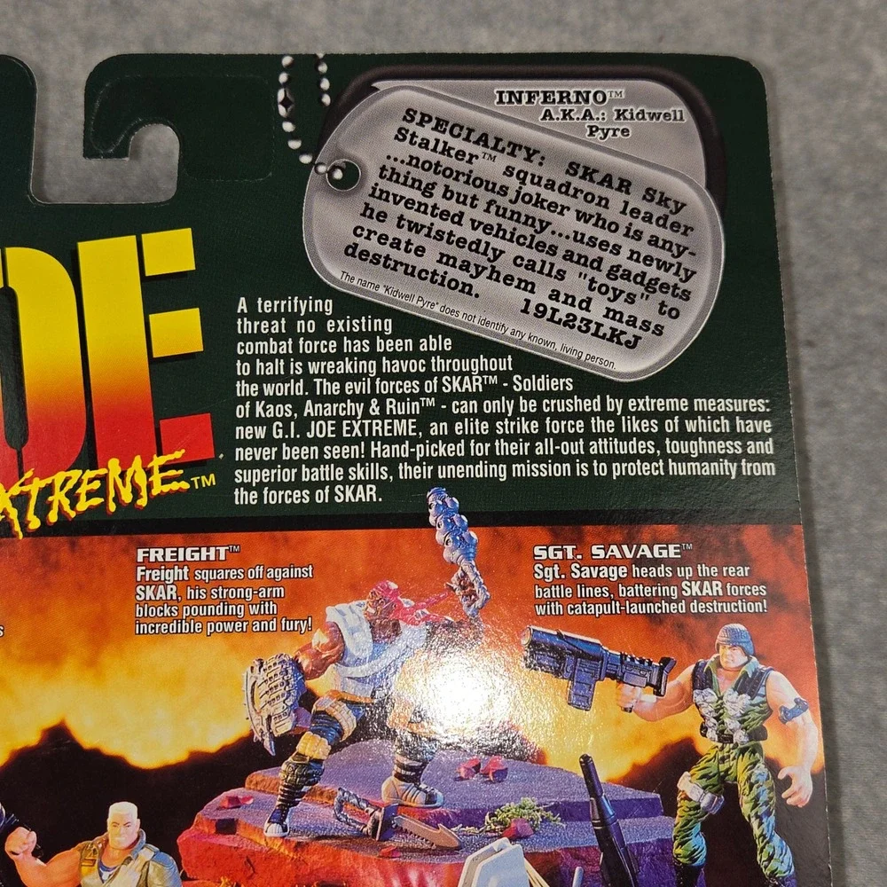 GI Joe Extreme Inferno Action Figure Kenner 1995 Firebolt Flamethrower 81179 NIB